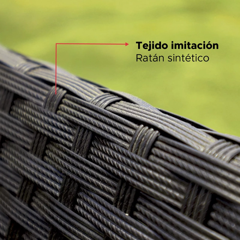 SET JUEGO DE TERRAZA 4PCS MESA SILLAS SILLON RATTAN VINCENZI - 12