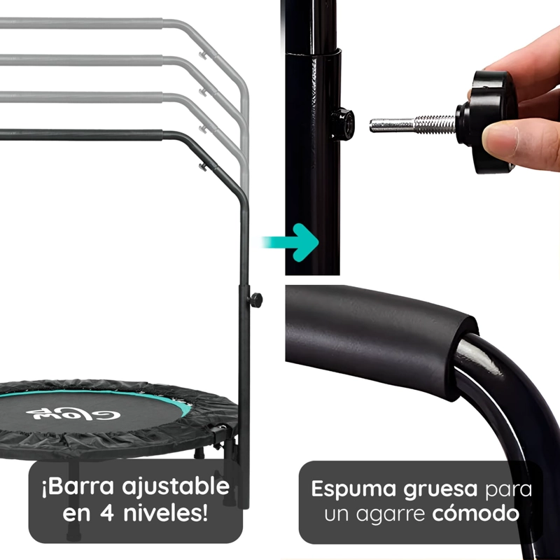 MINI TRAMPOLÍN 4 FT 1.2 MT AERÓBICO FITNESS YOGA Y JUEGOS GLOWUP - 3