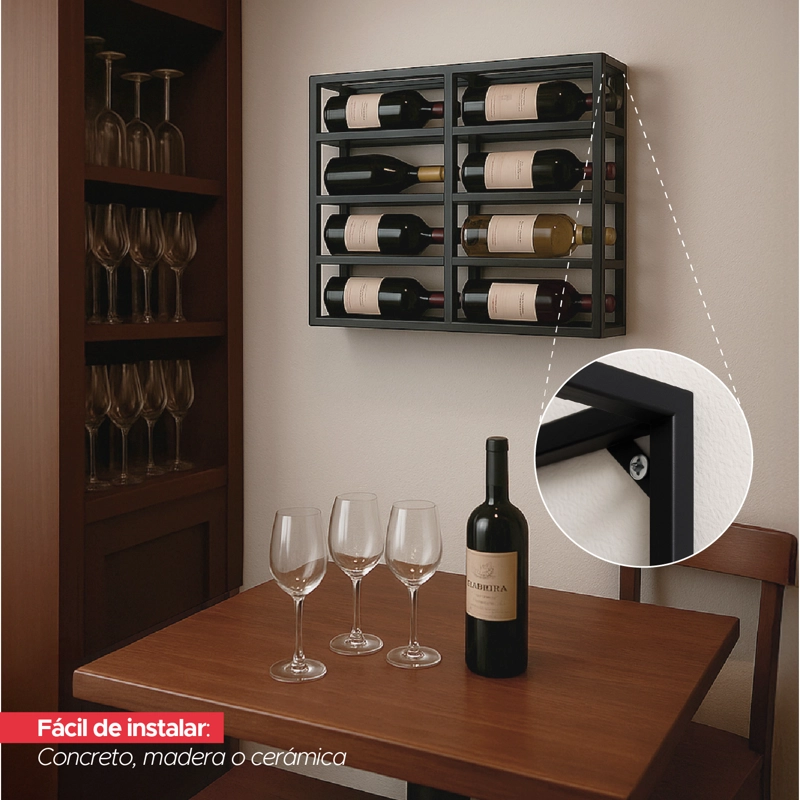 SOPORTE PARA BOTELLONES DE VINO HIERRO ALTA CALIDAD Y RESISTENCIA - 6