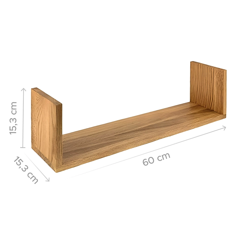 Pack 2 Repisas Flotantes Madera 60x15 cm Fijación Invisible - 2