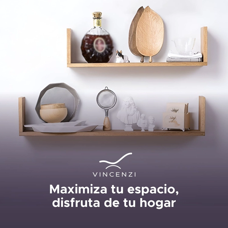 Pack 2 Repisas Flotantes Madera 60x15 cm Fijación Invisible - 5