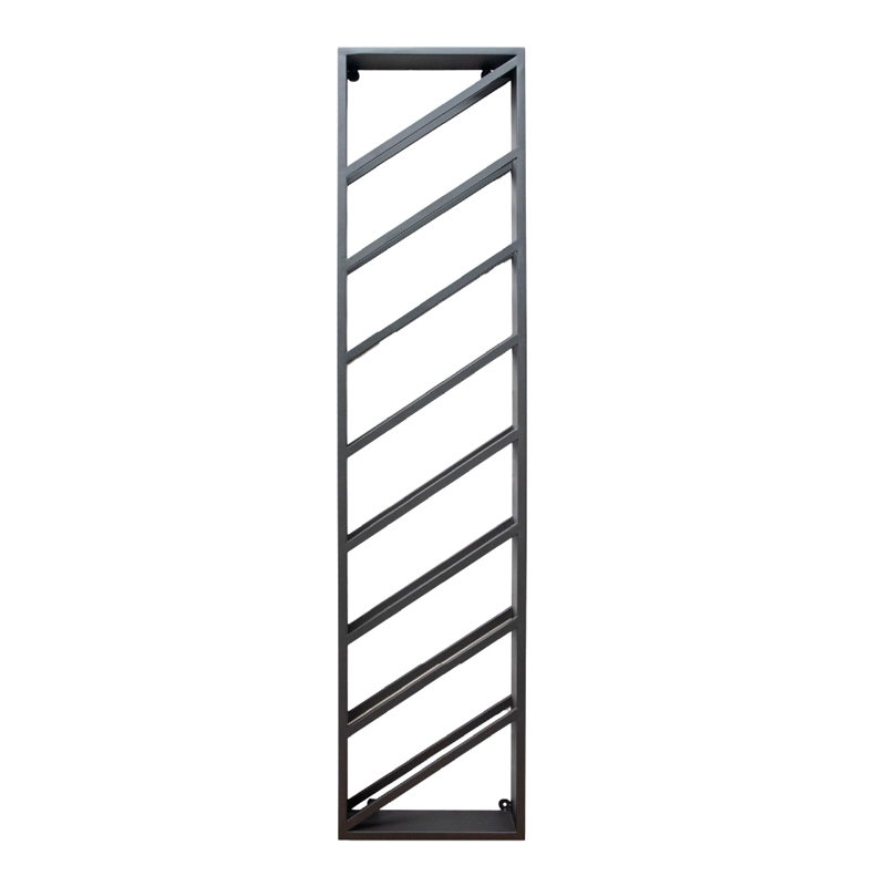 SOPORTE GRANDE CAVA PARA 8 BOTELLAS DE VINOS 175X40 CM DE HIERRO NEGRO VINCENZI - 1