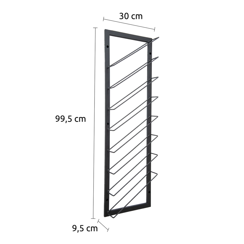 SOPORTE TIPO CAVA PARA 8 BOTELLAS DE VINOS O ESPUMANTES 99X30 CM DE HIERRO VINCENZI - 2