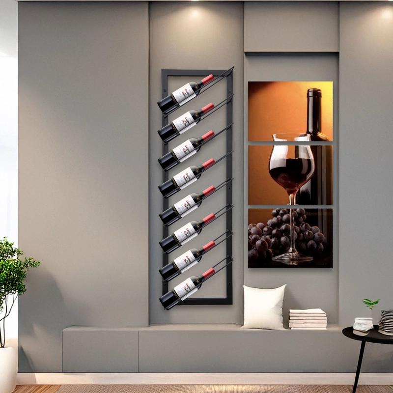 SOPORTE TIPO CAVA PARA 8 BOTELLAS DE VINOS O ESPUMANTES 99X30 CM DE HIERRO VINCENZI - 3