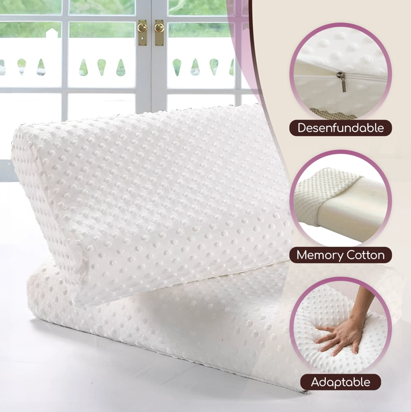 PACK DE 2 ALMOHADAS ORTOPÉDICAS PARA SOPORTE CERVICAL CON ESPUMA MEMORY FOAM - 5