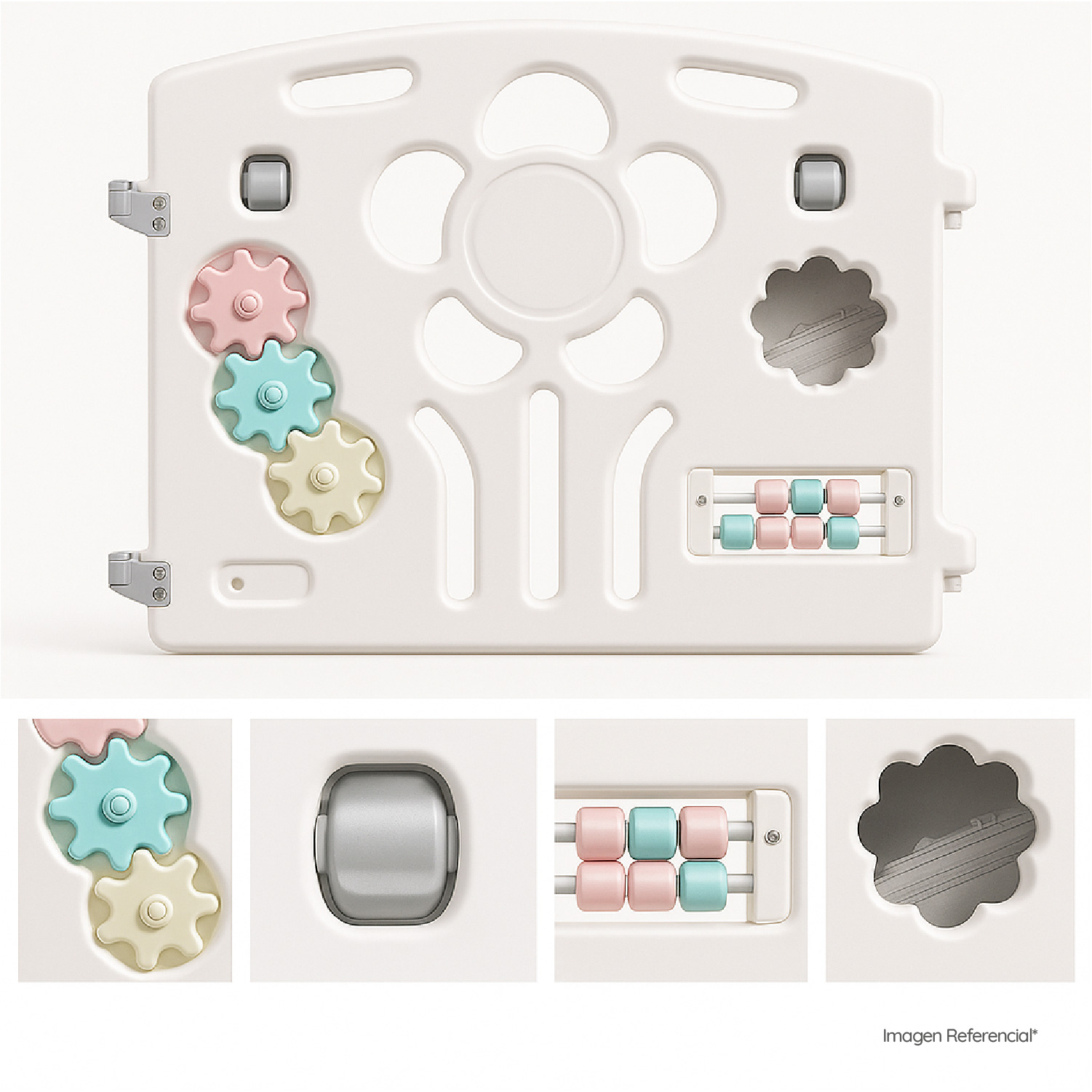 CORRAL PARA BEBÉ PLEGABLE DISEÑO DE OSITO PORTÁTIL CON PANELES DE SEGURIDAD - 2