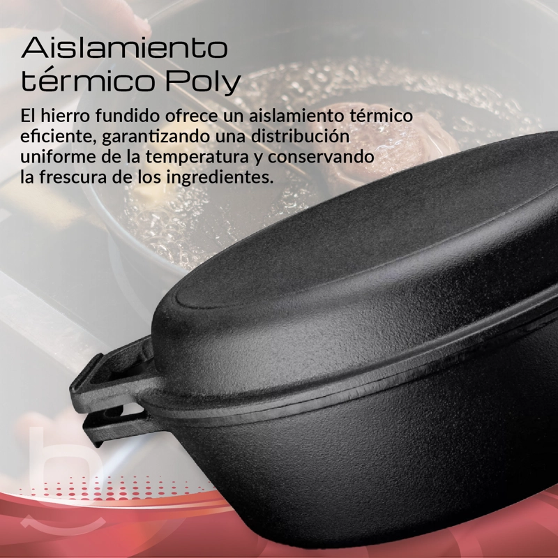 PACK DE 2 SARTENES ANTIADHERENTE HIERRO FUNDIDO CURADO ESMALTADO DE ALTA CALIDAD COLOR NEGRO - 3