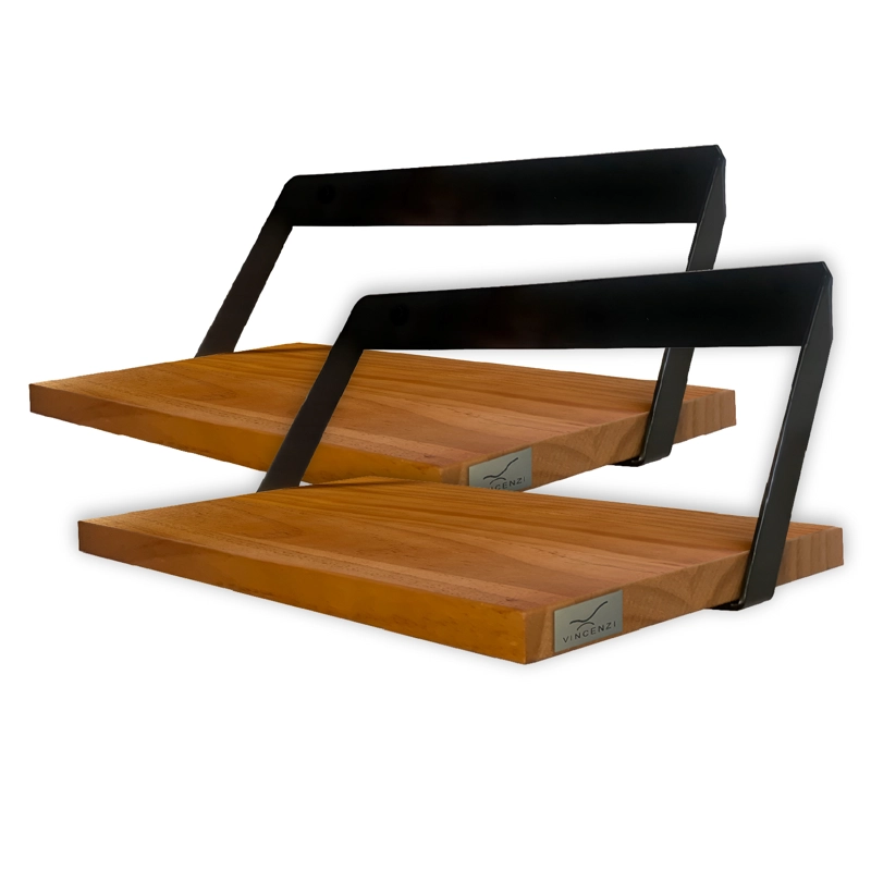 Pack 2 Repisas Soporte Madera y hierro 40x20 cm de Pared - Vincenzi - 1