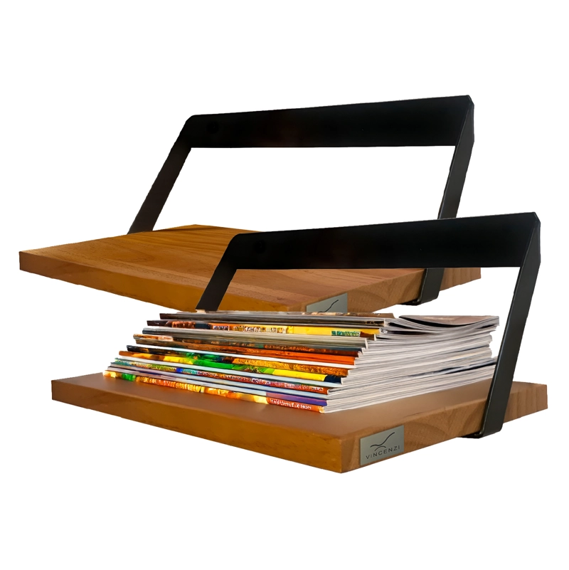 Pack 2 Repisas Soporte Madera y hierro 40x20 cm de Pared - Vincenzi - 6