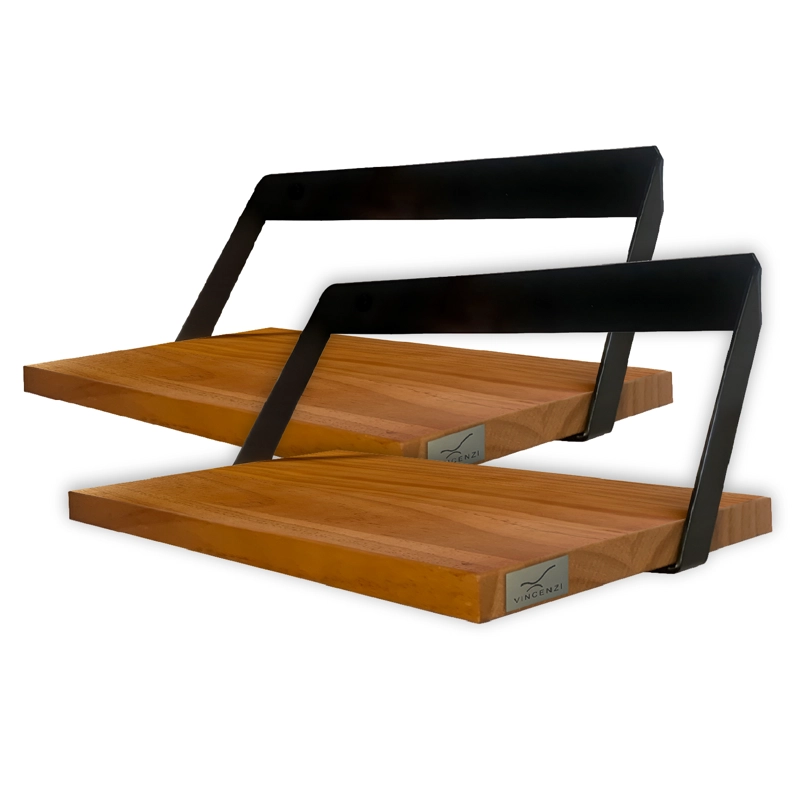 Pack 2 Repisas Madera y hierro de alta calidad 60x20cm de Pared - Vincenzi - 1