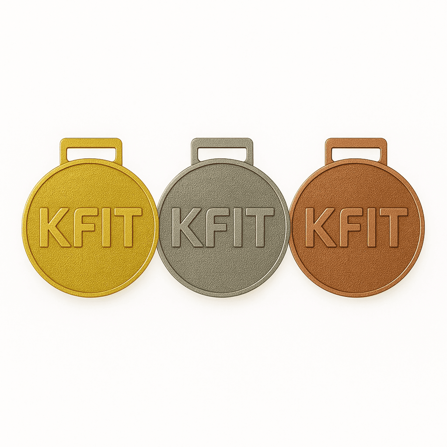 PACK 9 MEDALLAS 350GRS DEPORTIVAS KFIT ORO PLATA Y BRONCE - 2