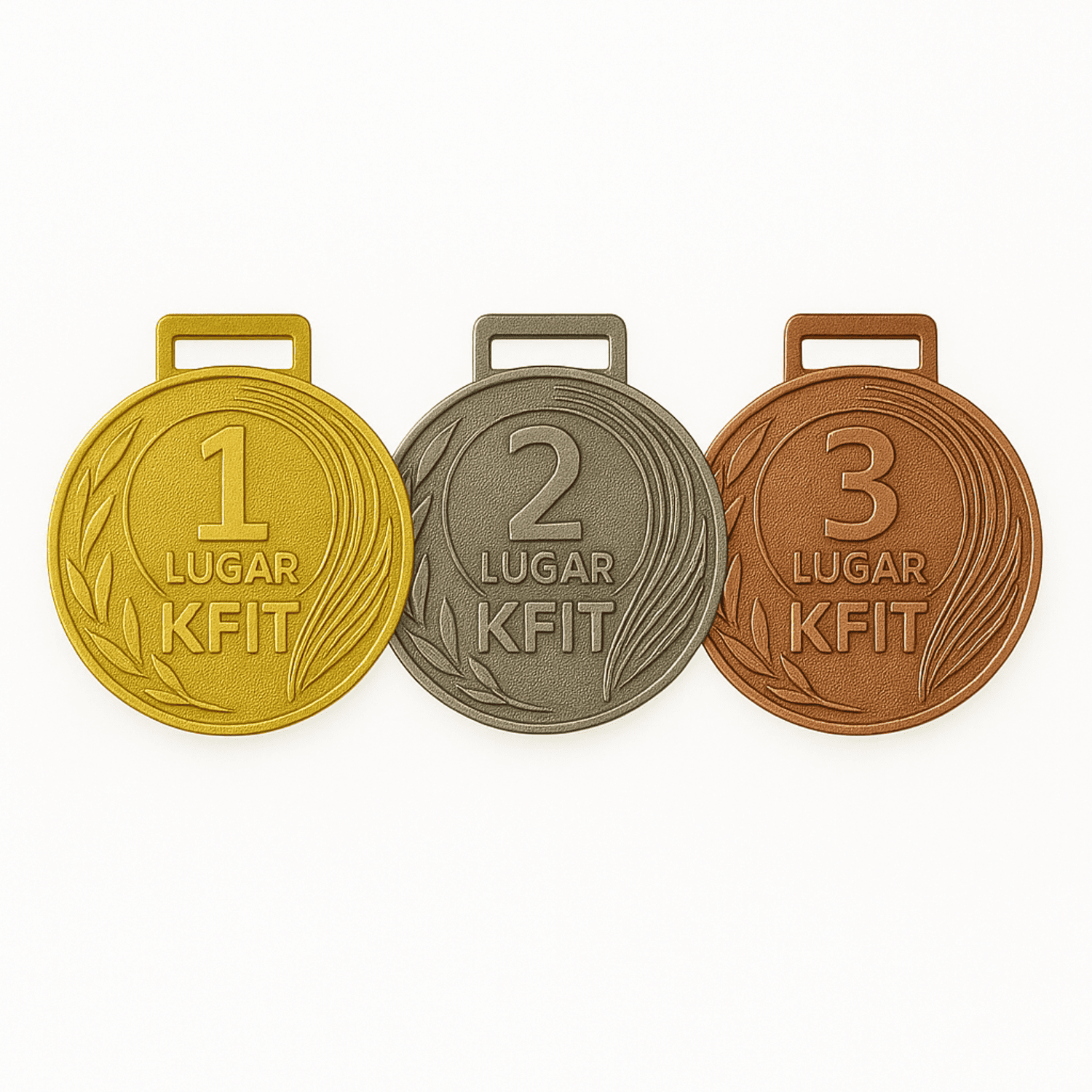 PACK 9 MEDALLAS 350GRS DEPORTIVAS KFIT ORO PLATA Y BRONCE - 3