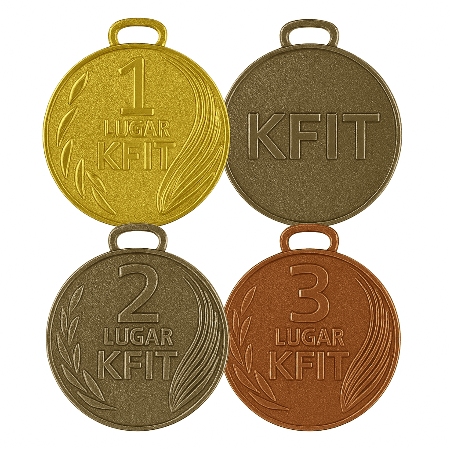 PACK 9 MEDALLAS 350GRS DEPORTIVAS KFIT ORO PLATA Y BRONCE - 4