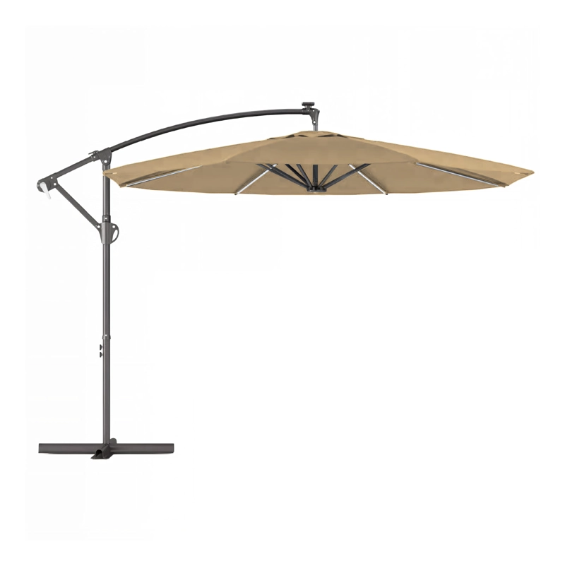 QUITASOL TERRAZA 360° 3X3 PANEL SOLAR LUZ LED KHAKI VINCENZI - 1