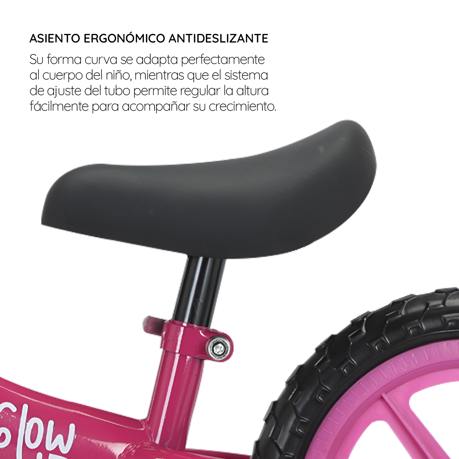 BICICLETA DE EQUILIBRIO INFANTIL MIKI ROSADA GLOWUP - 4