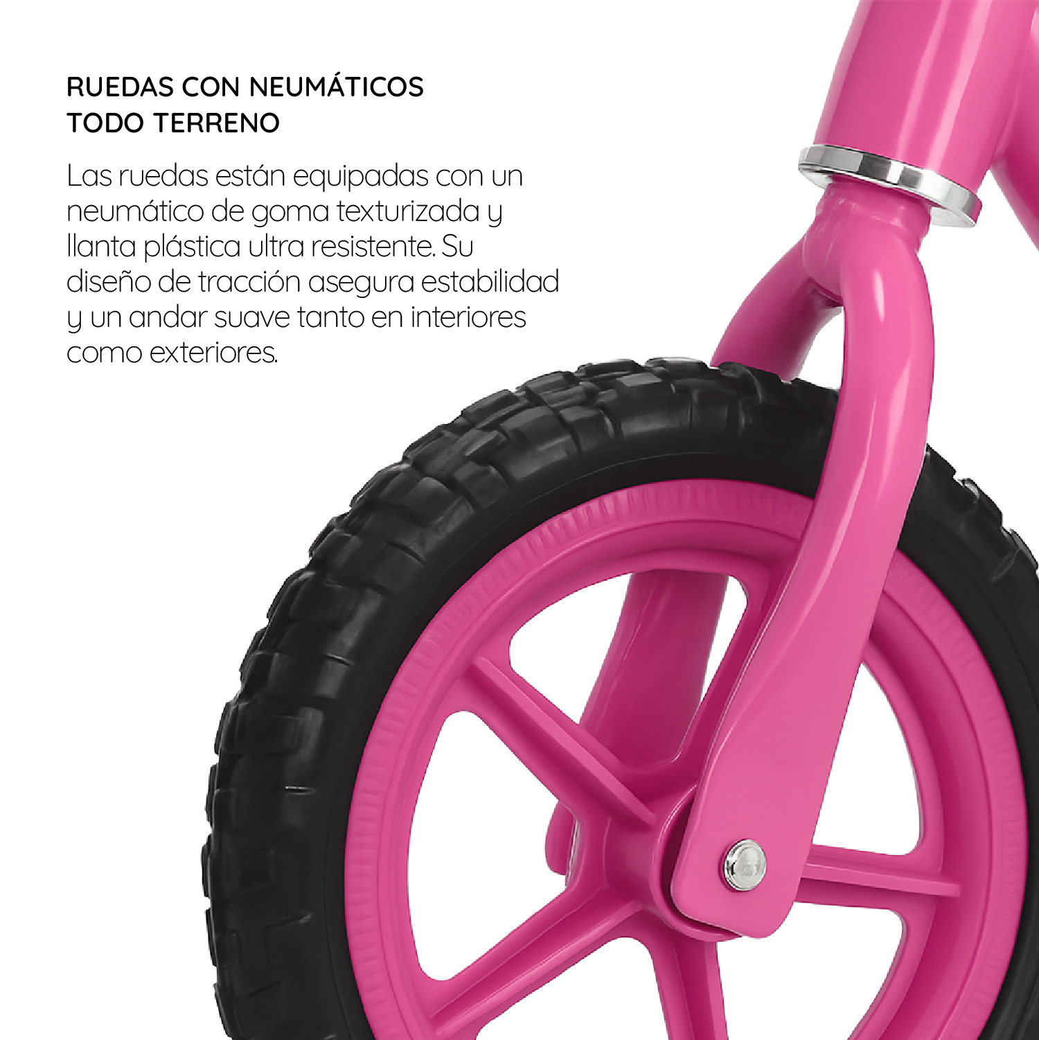 BICICLETA DE EQUILIBRIO INFANTIL MIKI ROSADA GLOWUP - 5