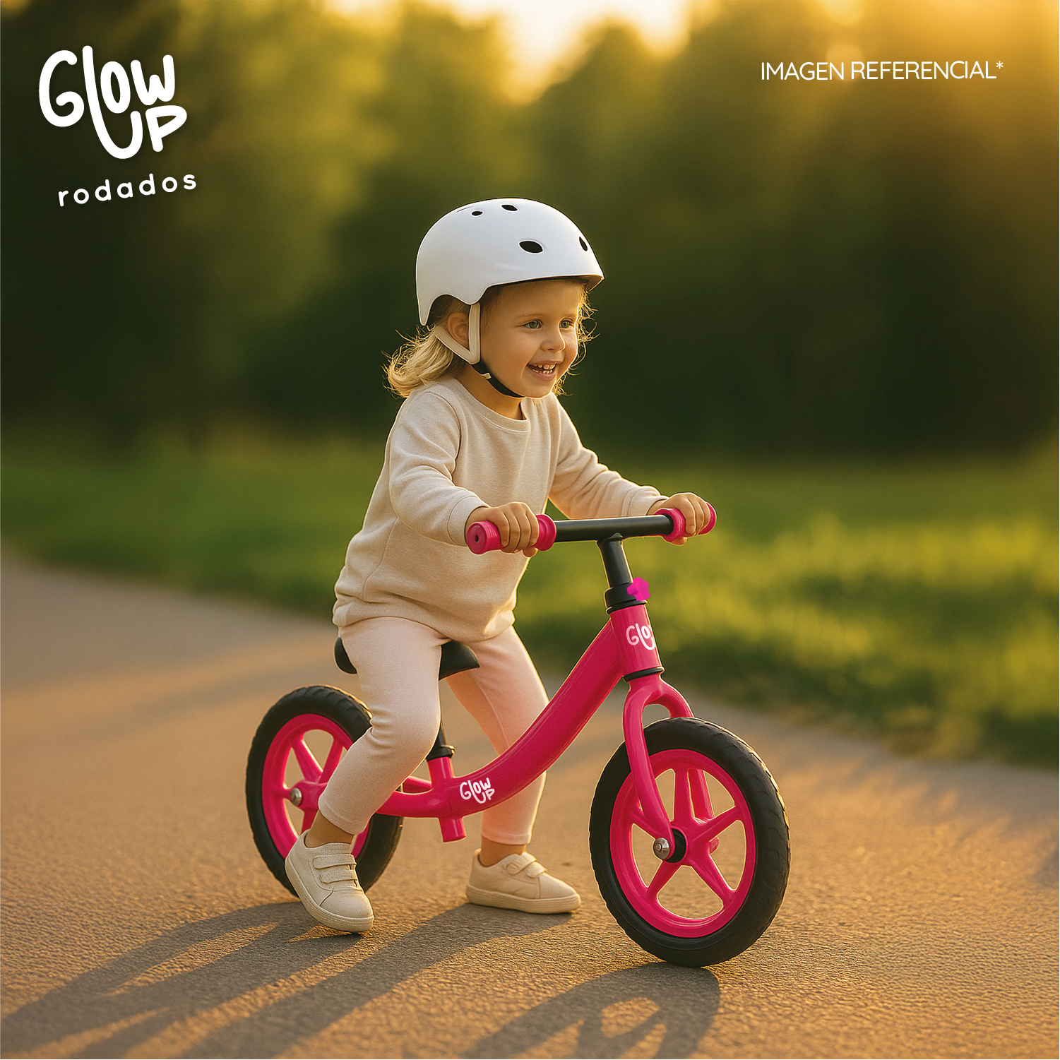 BICICLETA DE EQUILIBRIO INFANTIL MIKI ROSADA GLOWUP - 8
