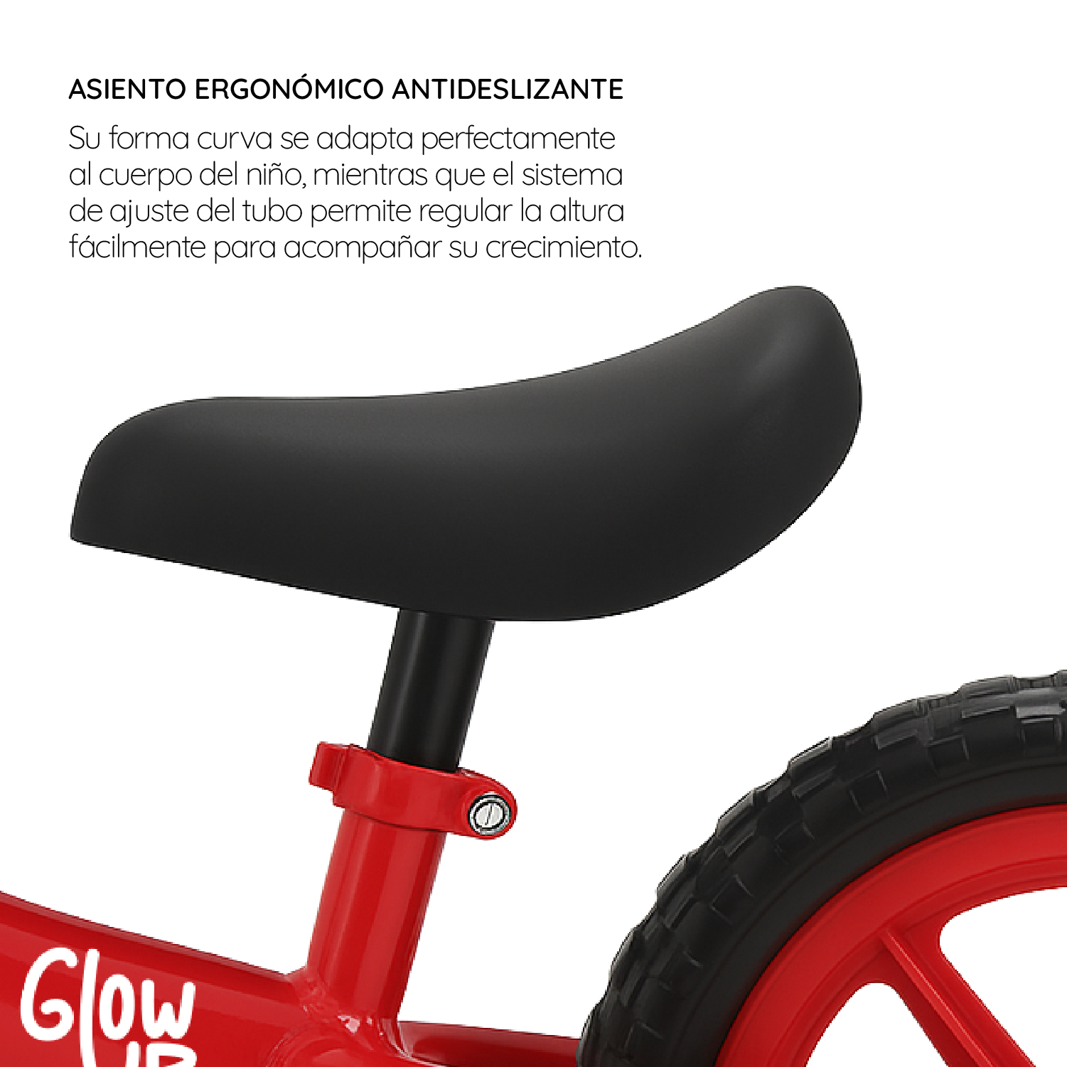BICICLETA DE EQUILIBRIO INFANTIL EN COLOR ROJO DODO GLOWUP - 4