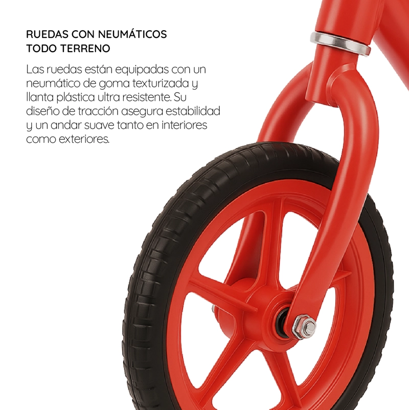 BICICLETA DE EQUILIBRIO INFANTIL EN COLOR ROJO DODO GLOWUP - 5