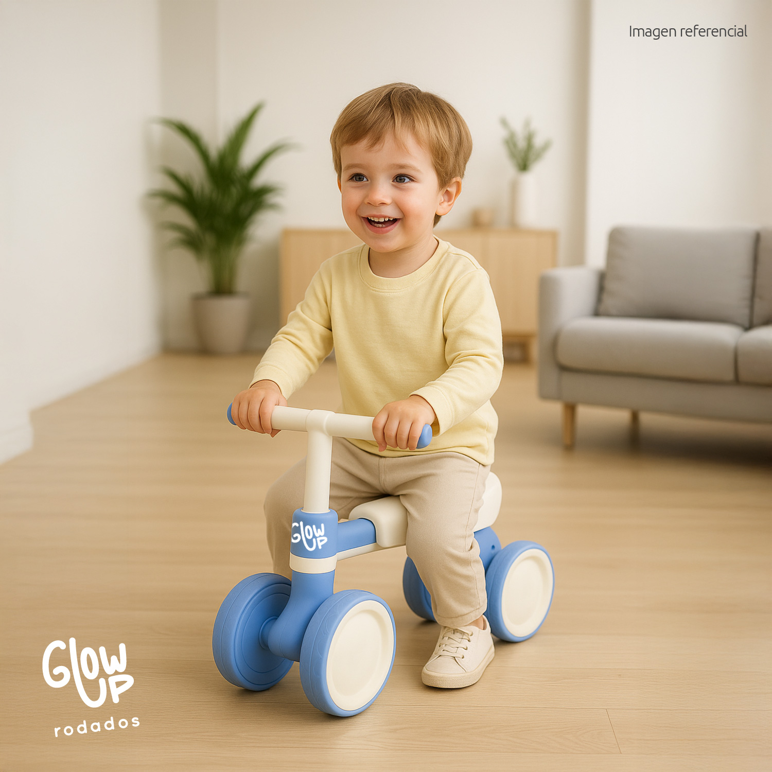 TRICICLO INFANTIL DE 4 RUEDAS FIORI AZUL GLOWUP - 5