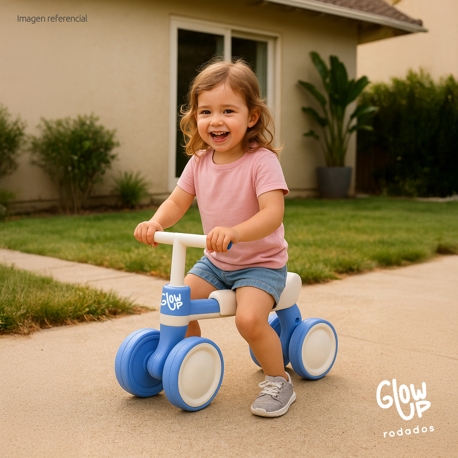 TRICICLO INFANTIL DE 4 RUEDAS FIORI AZUL GLOWUP - 6