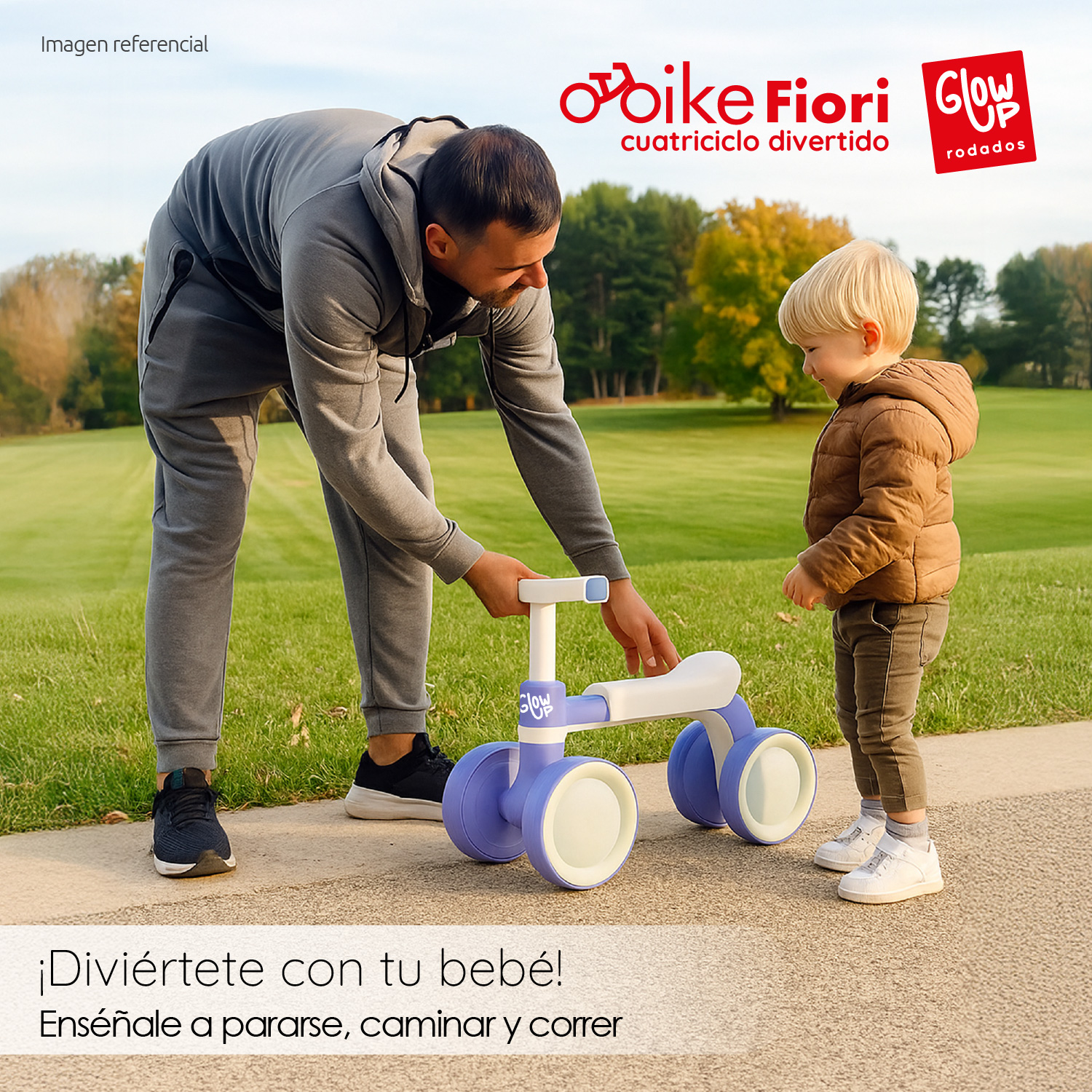 TRICICLO INFANTIL DE 4 RUEDAS FIORI AZUL GLOWUP - 7