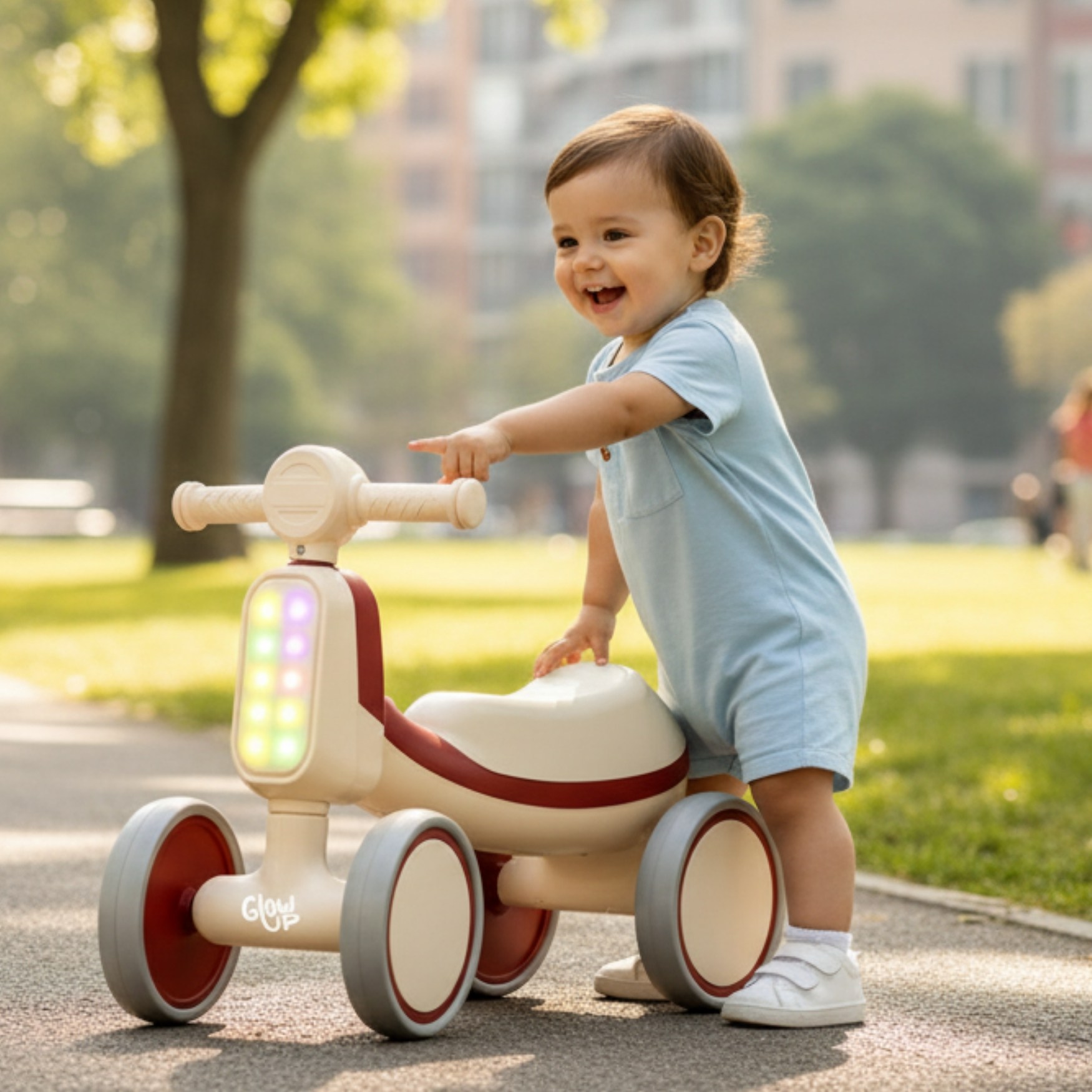 Cuatriciclo Infantil con Luz y Sonido Bambi Bordó GlowUp - 5