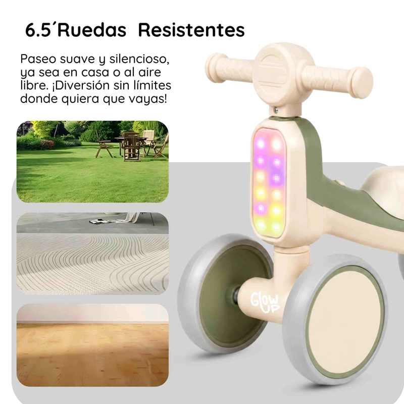 Cuatriciclo Infantil con Luz y Sonido Bambi Verde GlowUp - 3