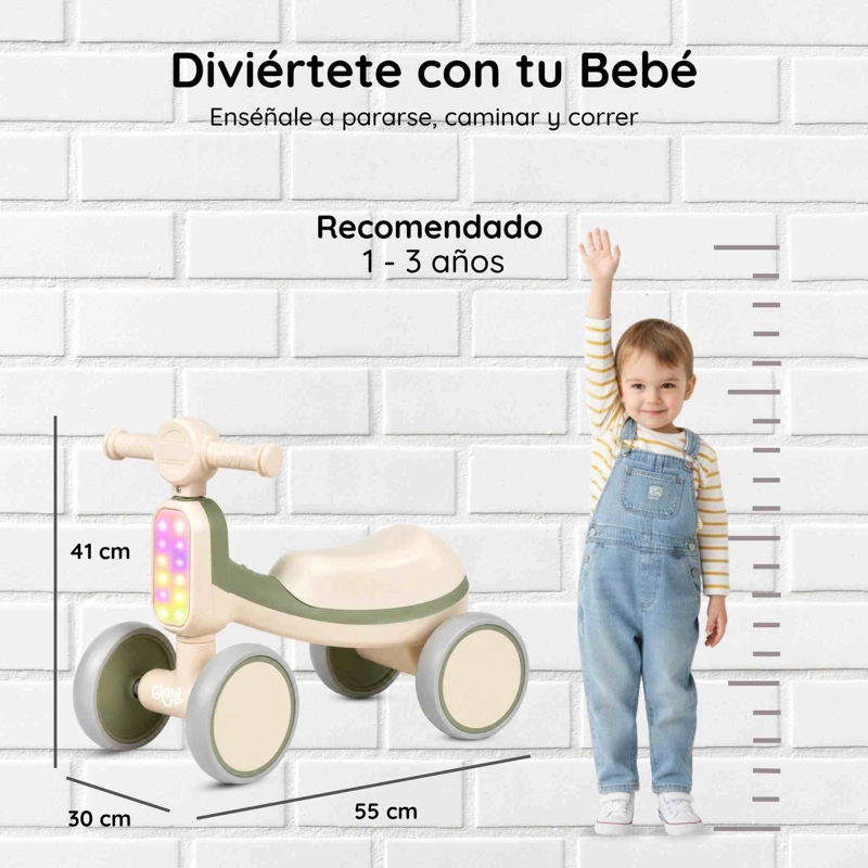 Cuatriciclo Infantil con Luz y Sonido Bambi Verde GlowUp - 4