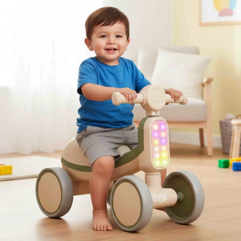 Cuatriciclo Infantil con Luz y Sonido Bambi Verde GlowUp - 6
