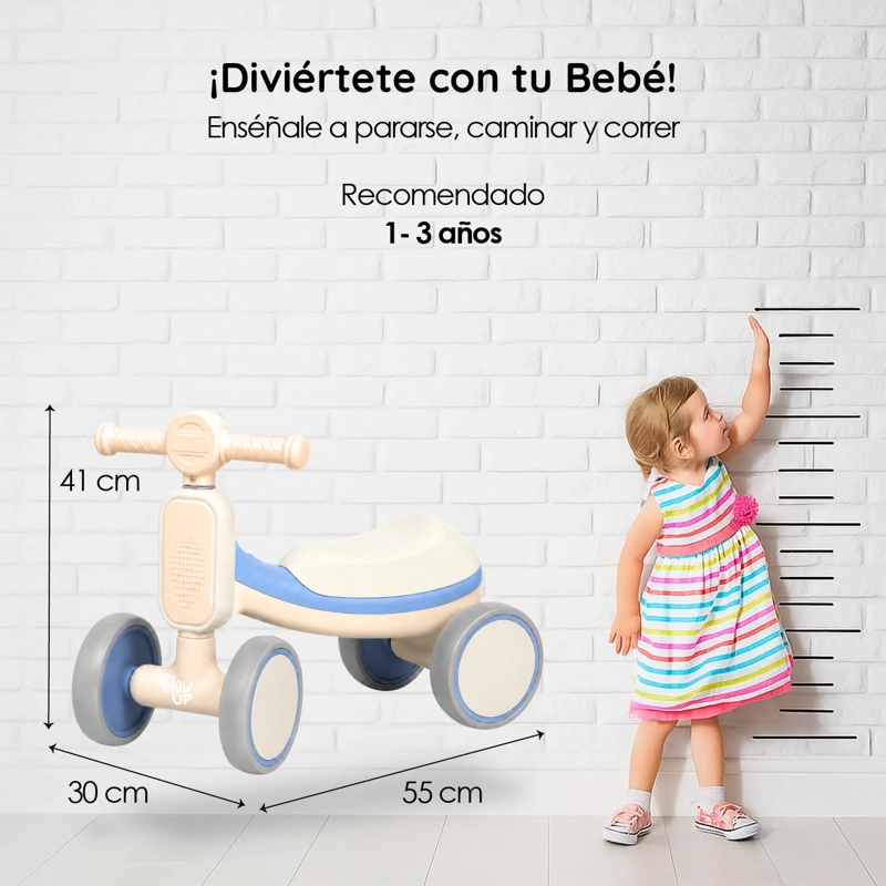 Cuatriciclo Infantil con Luz y Sonido Bambi Azul GlowUp - 4