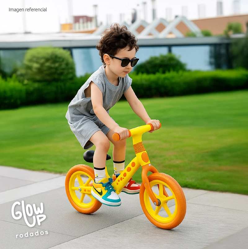 BICICLETA DE EQUILIBRIO INFANTIL SHGAT GIRA EN COLOR AMARILLO GLOWUP - 6