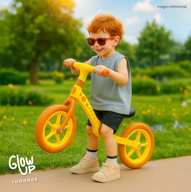 BICICLETA DE EQUILIBRIO INFANTIL SHGAT GIRA EN COLOR AMARILLO GLOWUP - 7
