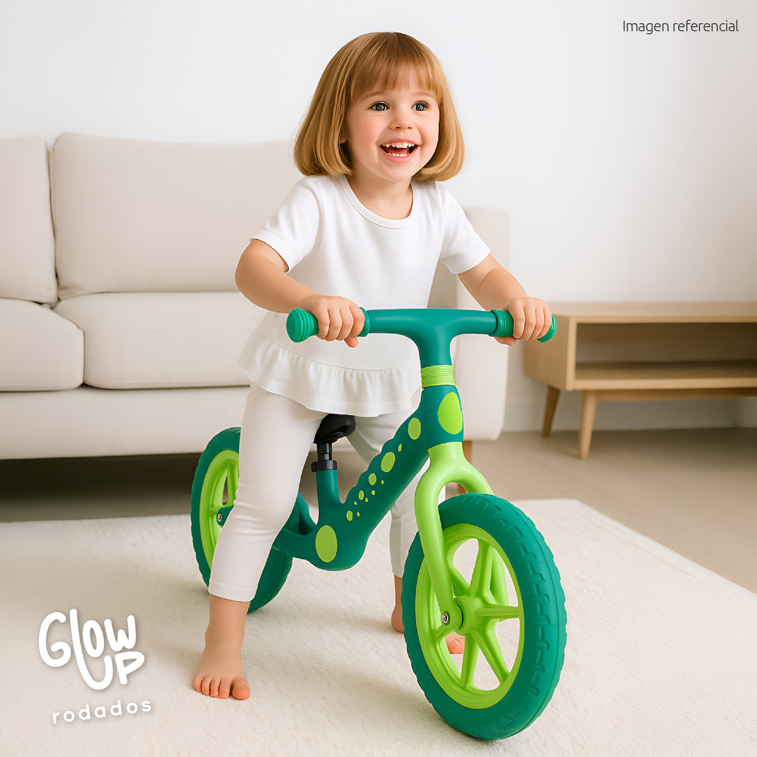 BICICLETA DE EQUILIBRIO INFANTIL SHGAT DINO VERDE GLOWUP - 7