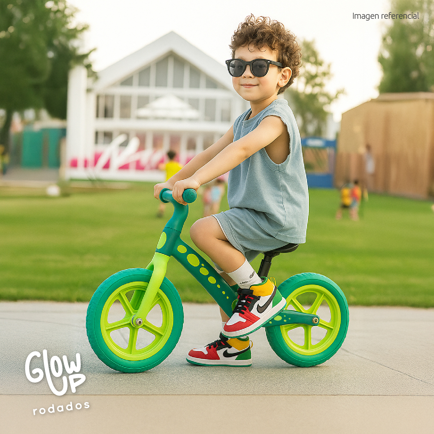 BICICLETA DE EQUILIBRIO INFANTIL SHGAT DINO VERDE GLOWUP - 8