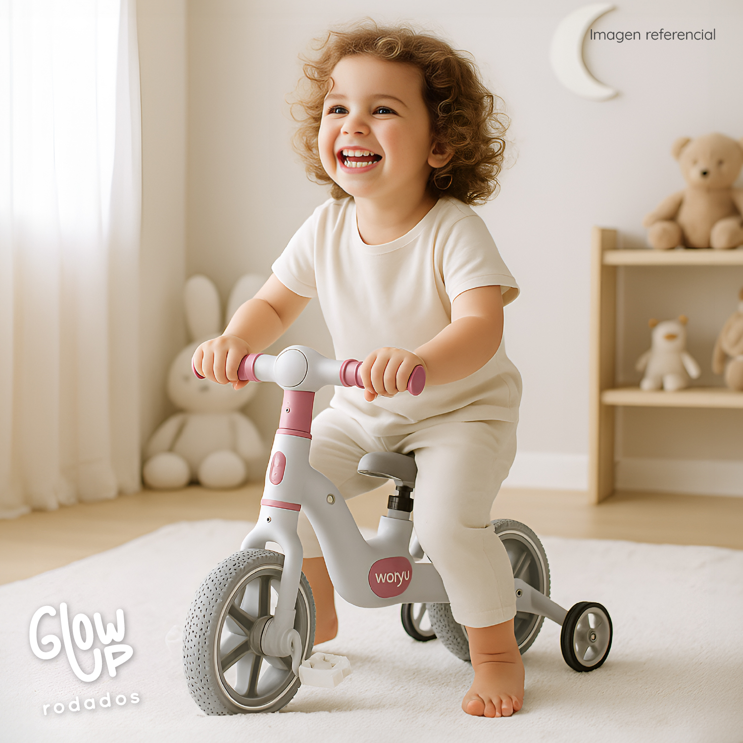 BICICLETA APRENDIZAJE NIÑO Y NIÑA WANYU AURA LUZ LED GLOWUP - 8