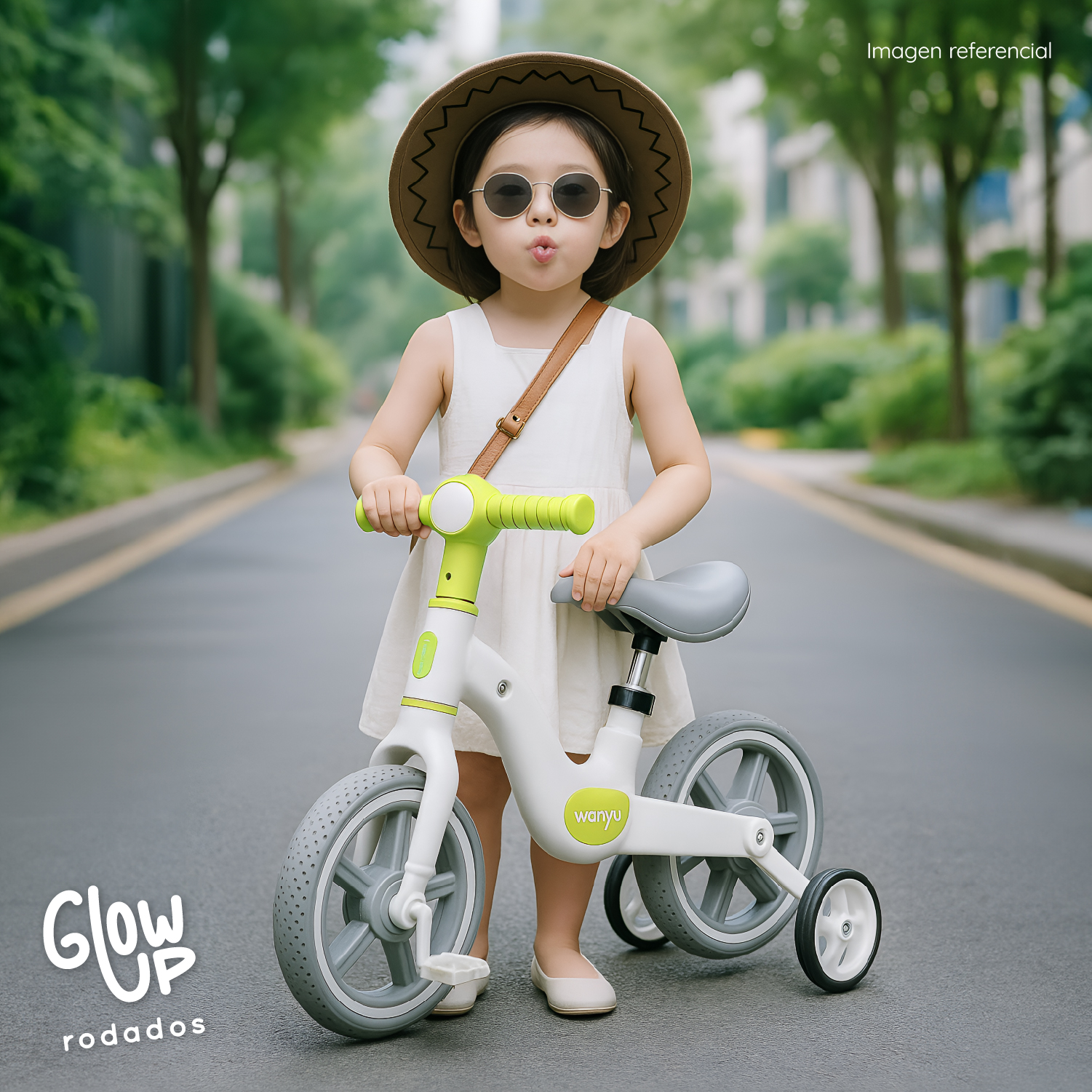 BICICLETA APRENDIZAJE NIÑO Y NIÑA WANYU LUMEN LUZ LED GLOWUP - 7