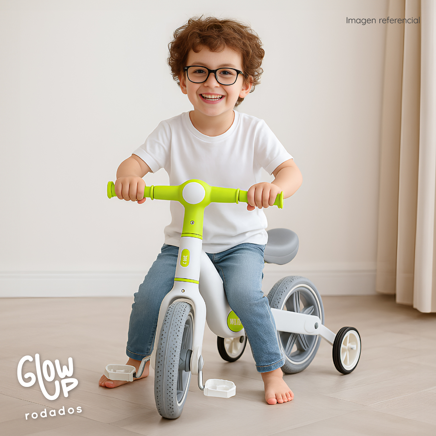 BICICLETA APRENDIZAJE NIÑO Y NIÑA WANYU LUMEN LUZ LED GLOWUP - 8