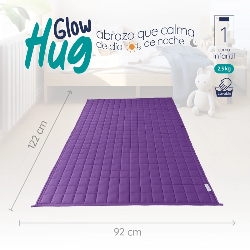 MANTA DE GRAVEDAD NIÑOS VIOLETA 2.3K 122x92 CM MANTA DE PESO - 2