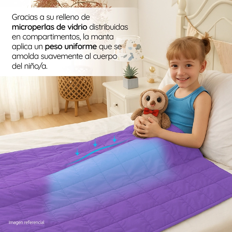 MANTA DE GRAVEDAD NIÑOS VIOLETA 2.3K 122x92 CM MANTA DE PESO - 4