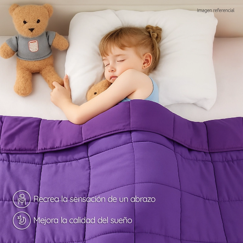 MANTA DE GRAVEDAD NIÑOS VIOLETA 2.3K 122x92 CM MANTA DE PESO - 6