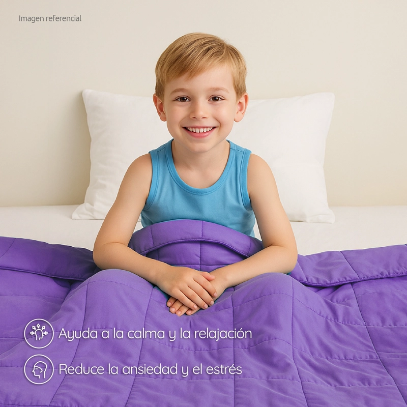 MANTA DE GRAVEDAD NIÑOS VIOLETA 2.3K 122x92 CM MANTA DE PESO - 8
