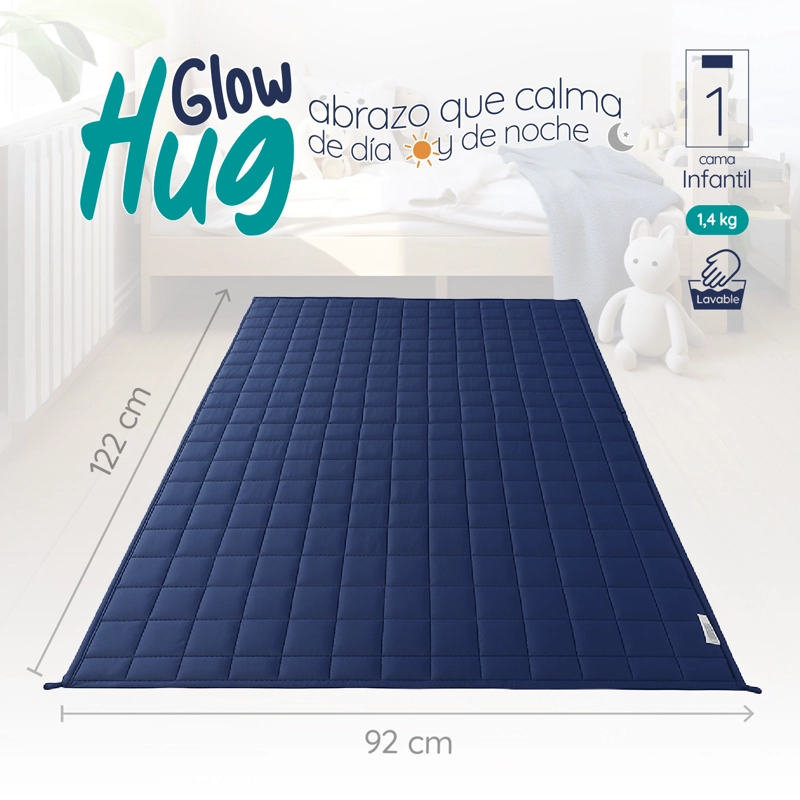 MANTA DE GRAVEDAD NIÑOS AZUL 1.4K 122x92 CM MANTA DE PESO - 2