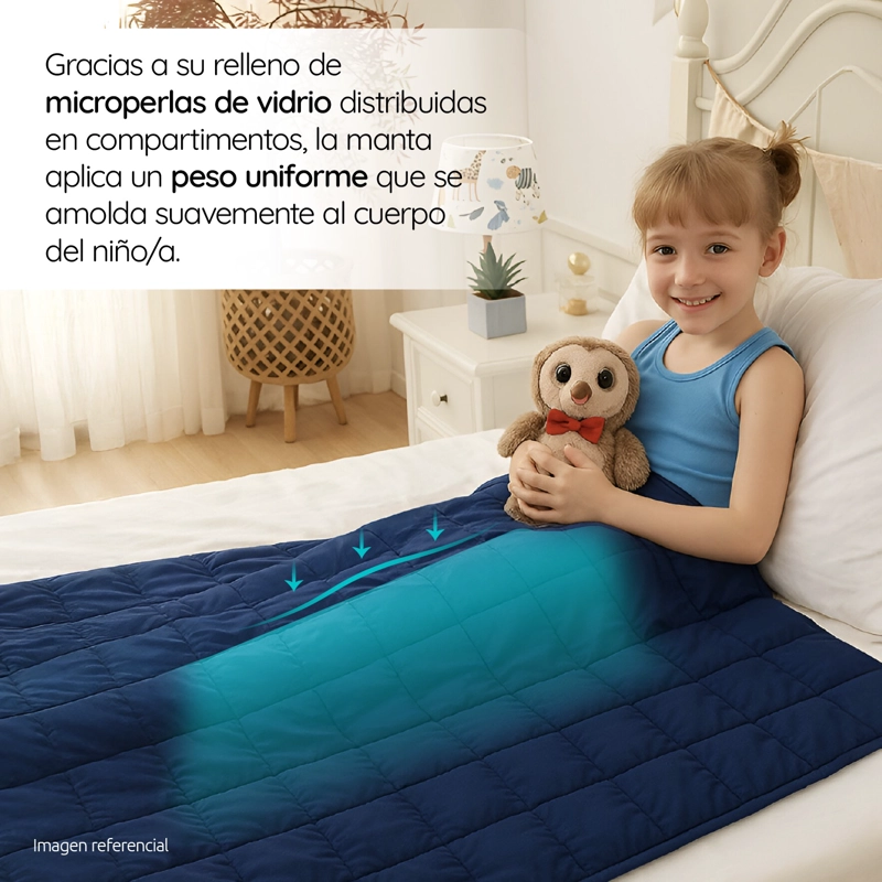 MANTA DE GRAVEDAD NIÑOS AZUL 1.4K 122x92 CM MANTA DE PESO - 4