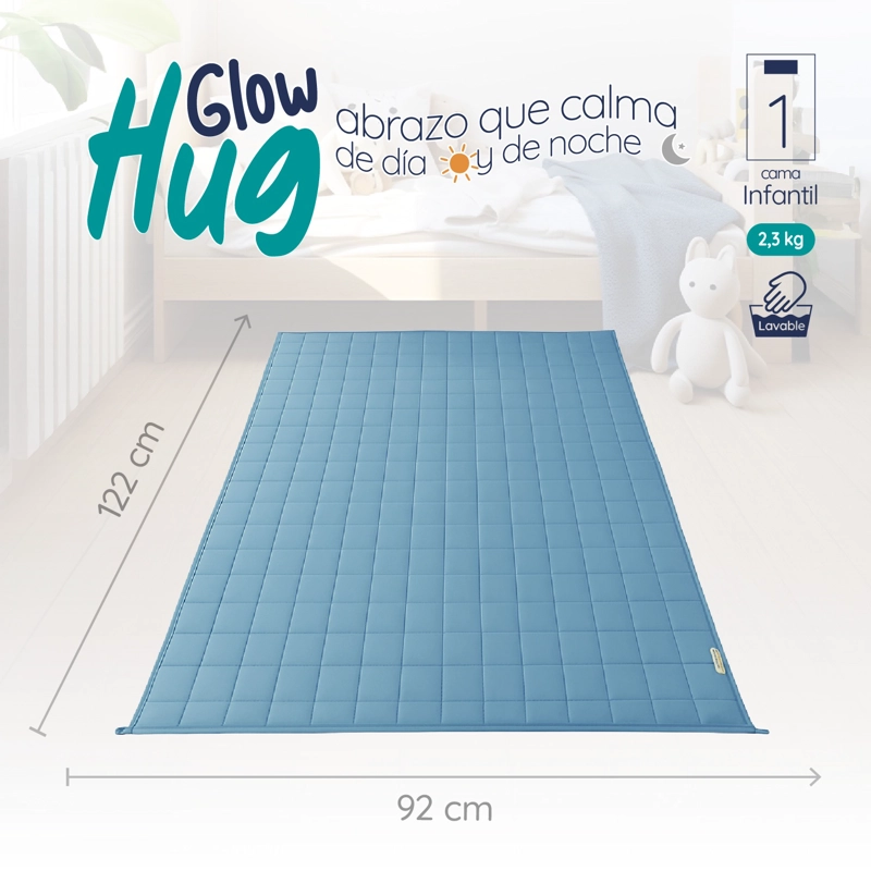 MANTA DE GRAVEDAD NIÑOS CELESTE 2.3K 122x92 CM MANTA DE PESO - 2