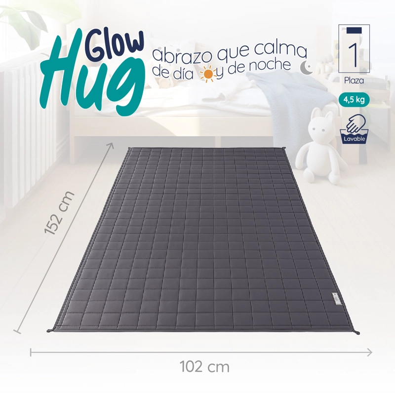 MANTA DE GRAVEDAD NIÑOS GRIS 4.5K 152x102 CM TRASTORNO SUEÑO - 2