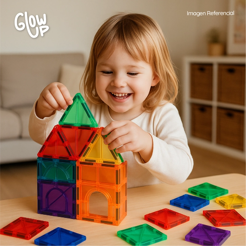 JUEGO DE BLOQUES CONSTRUCCIÓN MAGNÉTICOS 3D 60 PIEZAS GLOWUP - 4