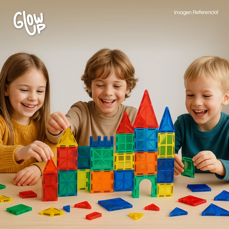 JUEGO DE BLOQUES CONSTRUCCIÓN MAGNÉTICOS 3D 60 PIEZAS GLOWUP - 5