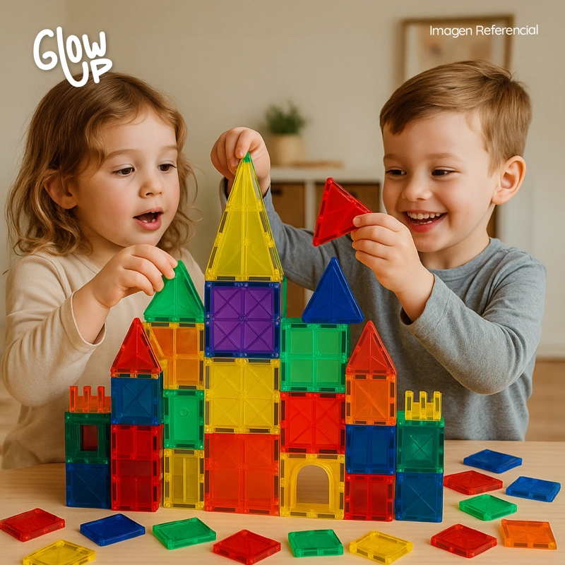 JUEGO DE BLOQUES CONSTRUCCIÓN MAGNÉTICOS 3D 60 PIEZAS GLOWUP - 6
