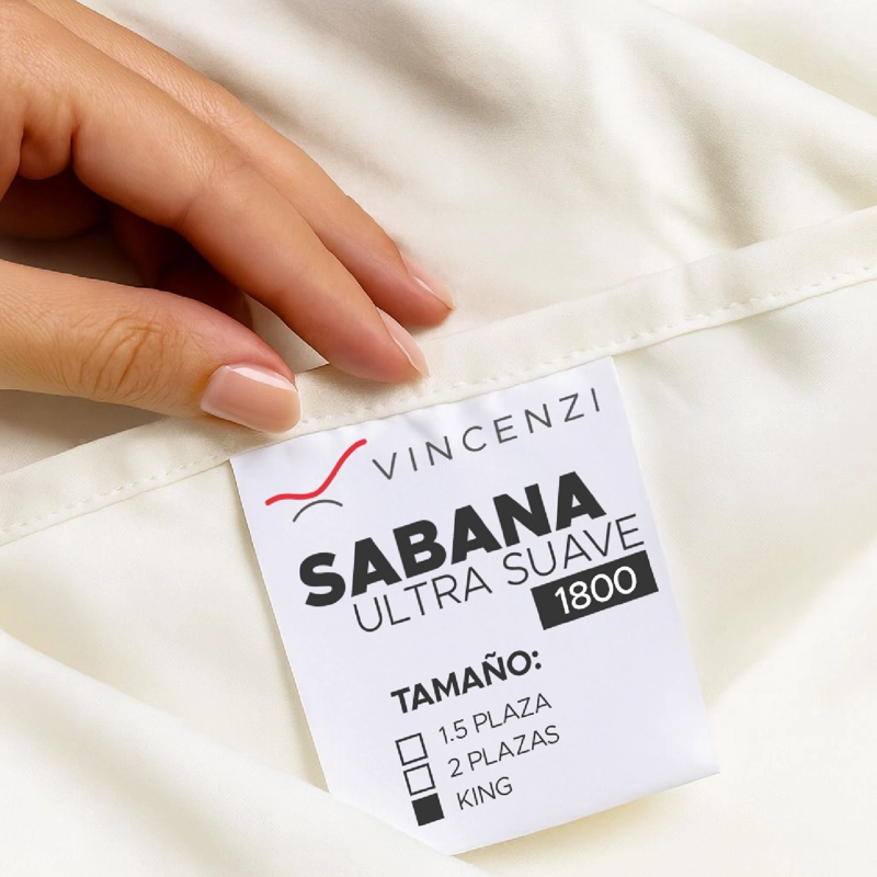 Juego Sábanas King Blanco Suave con Fundas y Ajuste Elástico Vincenzi - 2